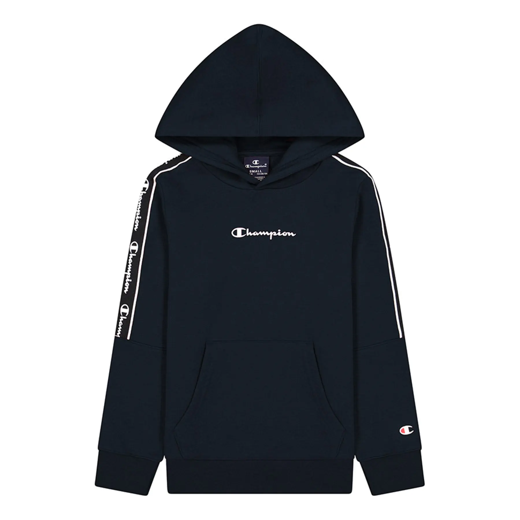 Champion Bluza z kapturem - lekki polar z logotypem granatowy dziecięcy