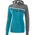 Erima Bluza z kapturem Hoodie 5C jasnoniebieska/szara damska