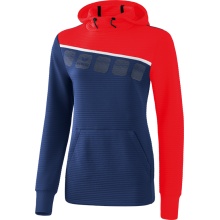 Erima Bluza z kapturem Hoodie 5C granatowo/czerwona damska