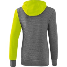 Erima Bluza z kapturem Hoodie 5C szary melange/limonka/czarny Damska