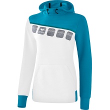 Erima Bluza z kapturem Hoodie 5C biała/niebieska dla kobiet