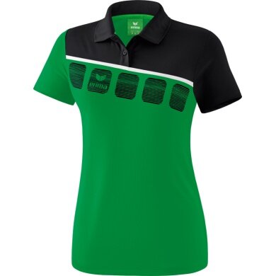 Erima Polo Sportowe 5C (100% Poliester) szmaragdowo-zielone/czarne Damskie