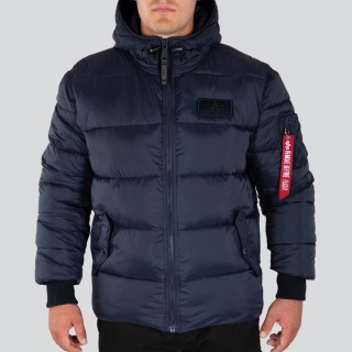 Alpha Industries Kurtka zimowa z kapturem Hooded Puffer Alpha FD ciemnoniebieska męska