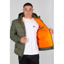 Alpha Industries Kurtka zimowa z kapturem Hooded Puffer Alpha FD ciemnozielona męska