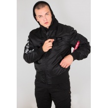 Alpha Industries Kurtka lotnicza MA-1 D-Tec SE (Edycja Specjalna) - wiatroszczelna, wodoodporna - czarna/odblaskowa męska