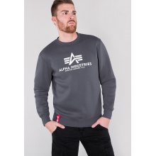 Alpha Industries Pullover Basic (Bawełna) Sweter szary/biały Mężczyźni