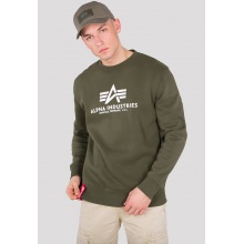 Alpha Industries Pullover Basic (Bawełna) Sweter ciemnozielony Mężczyźni