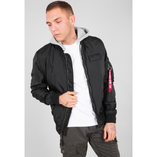 Alpha Industries Kurtka lotnicza MA-1 TT z kapturem czarna/szara męska