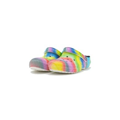 Crocs Classic Lined Spray Dye Clog (z ociepleniem) biały/wielokolorowy Klapki Klapki/Kapcie