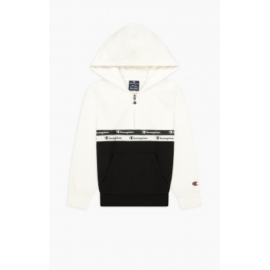 Champion Bluza z kapturem Half Zip (Hoodie) American Tape biało/czarna dla chłopców