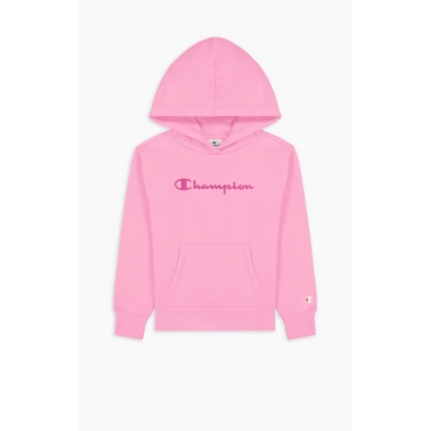 Champion Bluza z kapturem Hoodie Big Logo American Classic (ocieplana) różowa dziewczęca