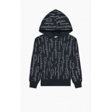 Champion Bluza z kapturem Hoodie American Classic Champion Print (ocieplana) granatowa Dziewczęta