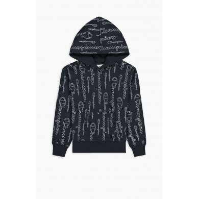 Champion Bluza z kapturem Hoodie American Classic Champion Print (ocieplana) granatowa Dziewczęta