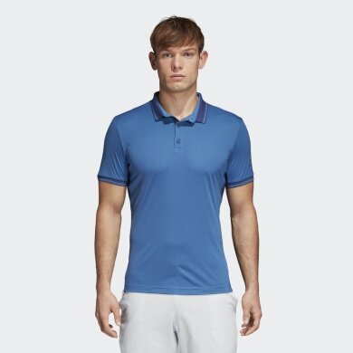 adidas Polo tenisowe Pique niebieskie męskie