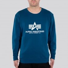 Alpha Industries Pullover Basic (Bawełna) Sweter granatowy Mężczyźni