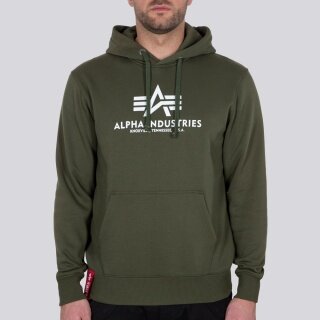 Alpha Industries Bluza z kapturem (Hoodie) Basic Logo ciemnozielona męska