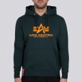 Alpha Industries Bluza z kapturem (Hoodie) Basic Logo petrolowa Męska