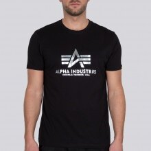 Alpha Industries T-shirt Basic Foil Print (Bawełna) czarny/srebrny mężczyźni