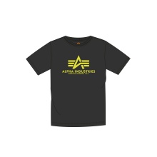 Alpha Industries T-shirt Basic (Bawełna) Neon Print czarny/neonowy żółty męski