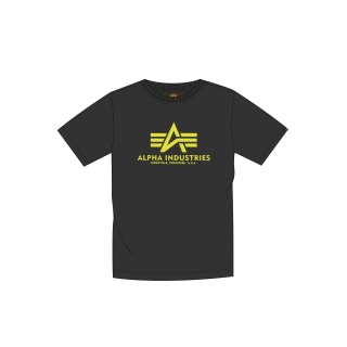 Alpha Industries T-shirt Basic (Bawełna) Neon Print czarny/neonowy żółty męski