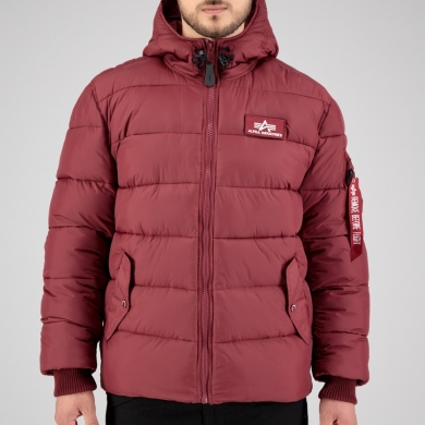 Alpha Industries Kurtka zimowa z kapturem Hooded Puffer Alpha FD bordowa męska