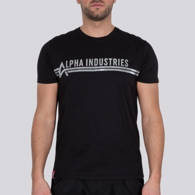 Alpha Industries T-shirt T Foil Print (Bawełna) czarny/srebrny mężczyźni