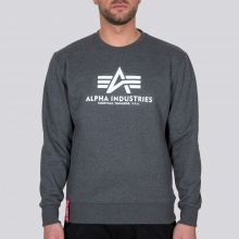 Alpha Industries Pullover Basic (Bawełna) Sweter szary melanż/biały Mężczyźni