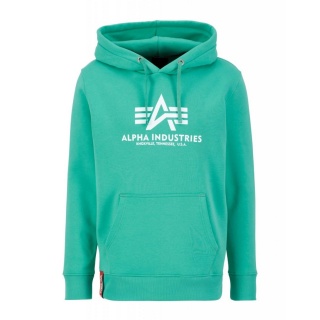 Alpha Industries Bluza z kapturem (Hoodie) Basic Logo atomowa zieleń Mężczyźni