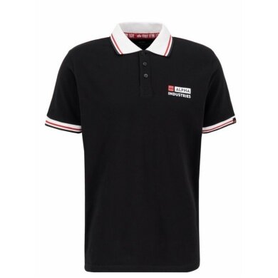 Alpha Industries Polo Contrast (100% bawełna) czarny mężczyźni