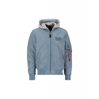 Alpha Industries Kurtka lotnicza MA-1 TT z kapturem szaro-niebieska męska