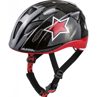 Kask rowerowy Alpina Ximo Flash gwiazda czarny/czerwony/biały dziecięcy