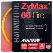 Ashaway Sznur do badmintona Zymax 66 Fire pomarańczowy 10m Zestaw