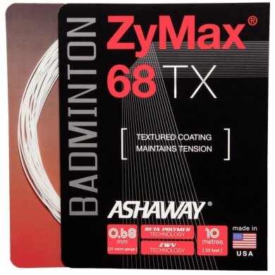 Ashaway Sznur do badmintona Zymax 68 TX biały 10m Zestaw