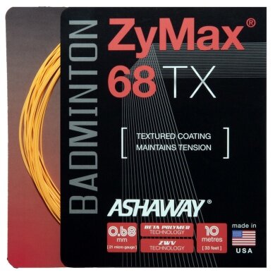 Ashaway Sznur do badmintona Zymax 68 TX pomarańczowy 10m Zestaw