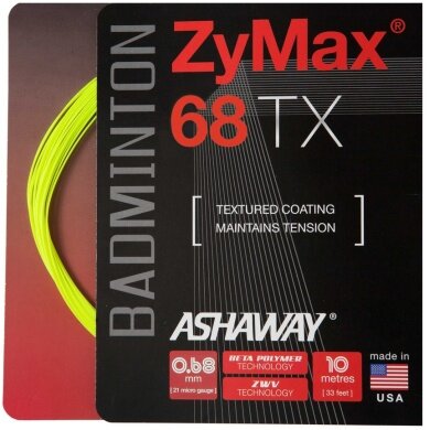 Ashaway Sznur do badmintona Zymax 68 TX żółty 10m Zestaw