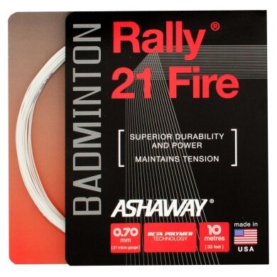 Ashaway Sznur do badmintona Rally 21 Fire biały 10m Zestaw