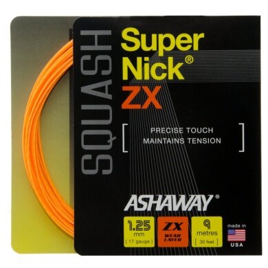 Ashaway Squashowa struna Super Nick ZX pomarańczowa 9m Zestaw