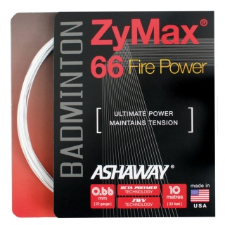 Nawleczka z żyłką do badmintona Ashaway Zymax 66 Fire Power biała