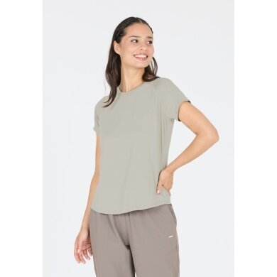 Koszulka sportowa/rekreacyjna Athlecia Yoga Gaina S/S Tee (przyjemne wrażenie noszenia) khaki zielona dla kobiet