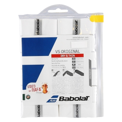 Babolat Overgrip VS Grip Original 0.4mm biały 12 sztuk w opakowaniu z klipsem