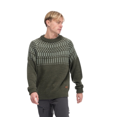 Bergans Sweter Nordmarka Merino (wygodny, ciepły, 100% wełna merino) zielony męski