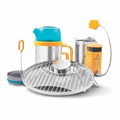 BioLite Campingowy Kuchenka CampStove Complete Cook Kit (składający się z CampStove 2, KettlePot i przenośnego grilla)