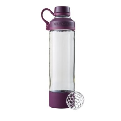 BlenderBottle Butelka do picia Mantra Szklana (otwór do picia ClearSip ze szkła i z zakrętką) 600ml fioletowa