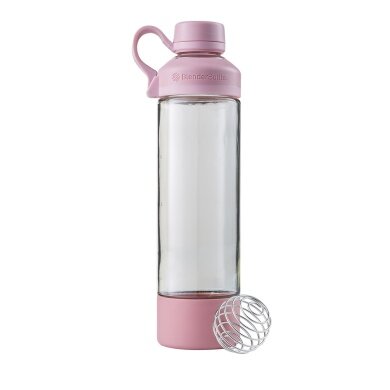 BlenderBottle Butelka do picia Mantra Szklana (otwór do picia ClearSip z szkła i z zakrętką) 600ml różowa