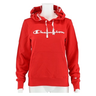 Champion Bluza z kapturem (Hoodie nieocieplany) American Classic Logo czerwony Damski