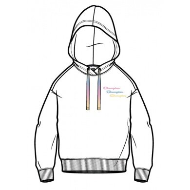 Champion Bluza z kapturem (Bawełniany Hoodie) Boxy biały Damski