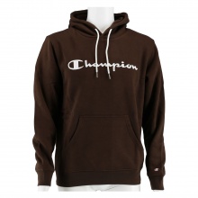 Champion Bluza z kapturem Hoodie Logo Print (ocieplana) brązowa męska