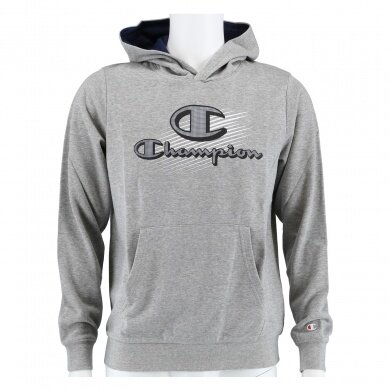 Champion Bluza z kapturem (Hoodie) Graphic Shop Logo szara dla chłopców