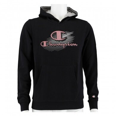 Champion Bluza z kapturem (Hoodie) Graphic Shop Logo czarny chłopcy