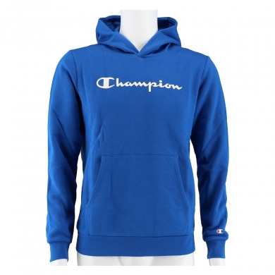 Champion Bluza z kapturem Hoodie Duży nadruk logo (ocieplana) niebieska dla chłopców